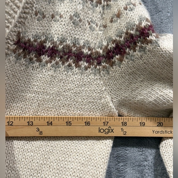 Vintage 100% Alpaca Wool Hand Knitted In Peru Cardigan Sweater Women’s Size M - Picture 6 of 8